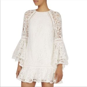 Alexis white lace dress with bell sleeves